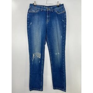 Boden Womens Distressed Slim Straight Jeans Size 6 Regular